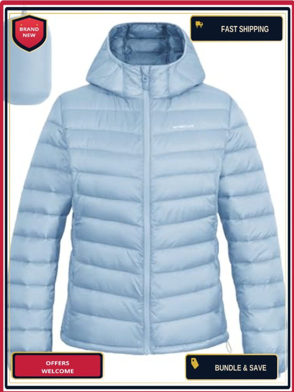 Women's Packable Puffer Jacket Winter Lightweight Water-Repellent Quilted Coat